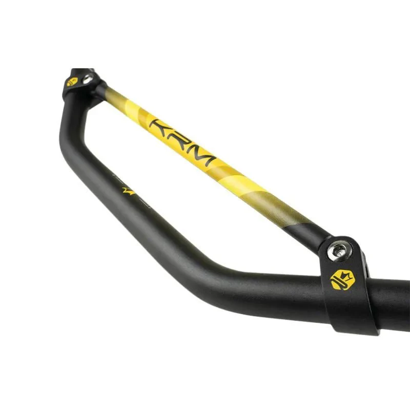 Guidon moto 22.2 mm + barre de renfort | KRM PRO RIDE ALU NOIR/JAUNE – Image 4