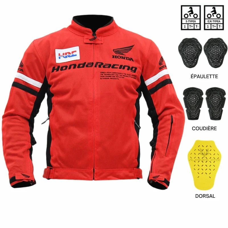 Blouson protection moto été | Honda Racing HRC rouge – Image 2