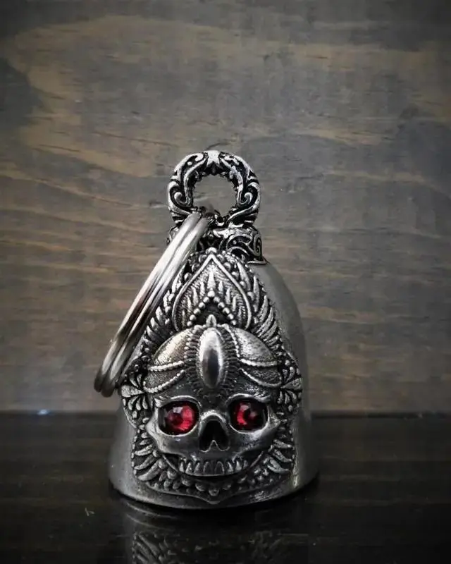 Cloche ange gardien Bravo bells "Crâne Mandala Rose Diamant "