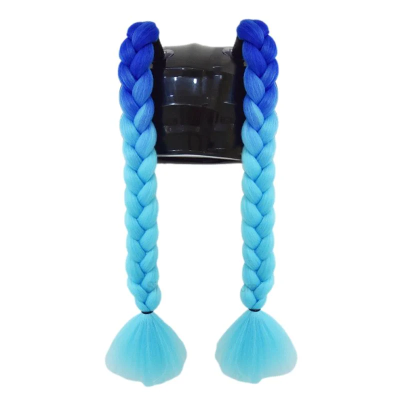 Tresse pour casque moto - Bleu Clair/Foncé